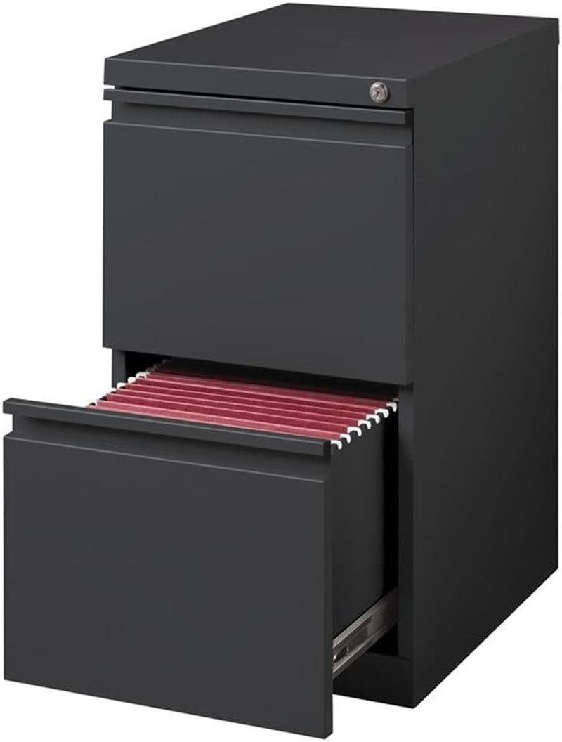 Two Drawer 27.75in Charcoal Metal Filing Cabinet Lockable