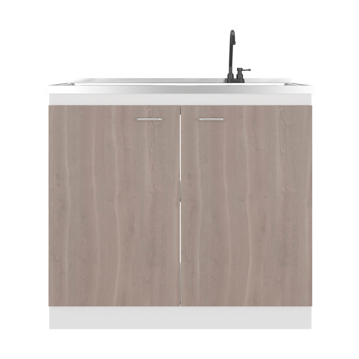 Salento Freestanding Sink, Double Door Cabinet, Two Shelves