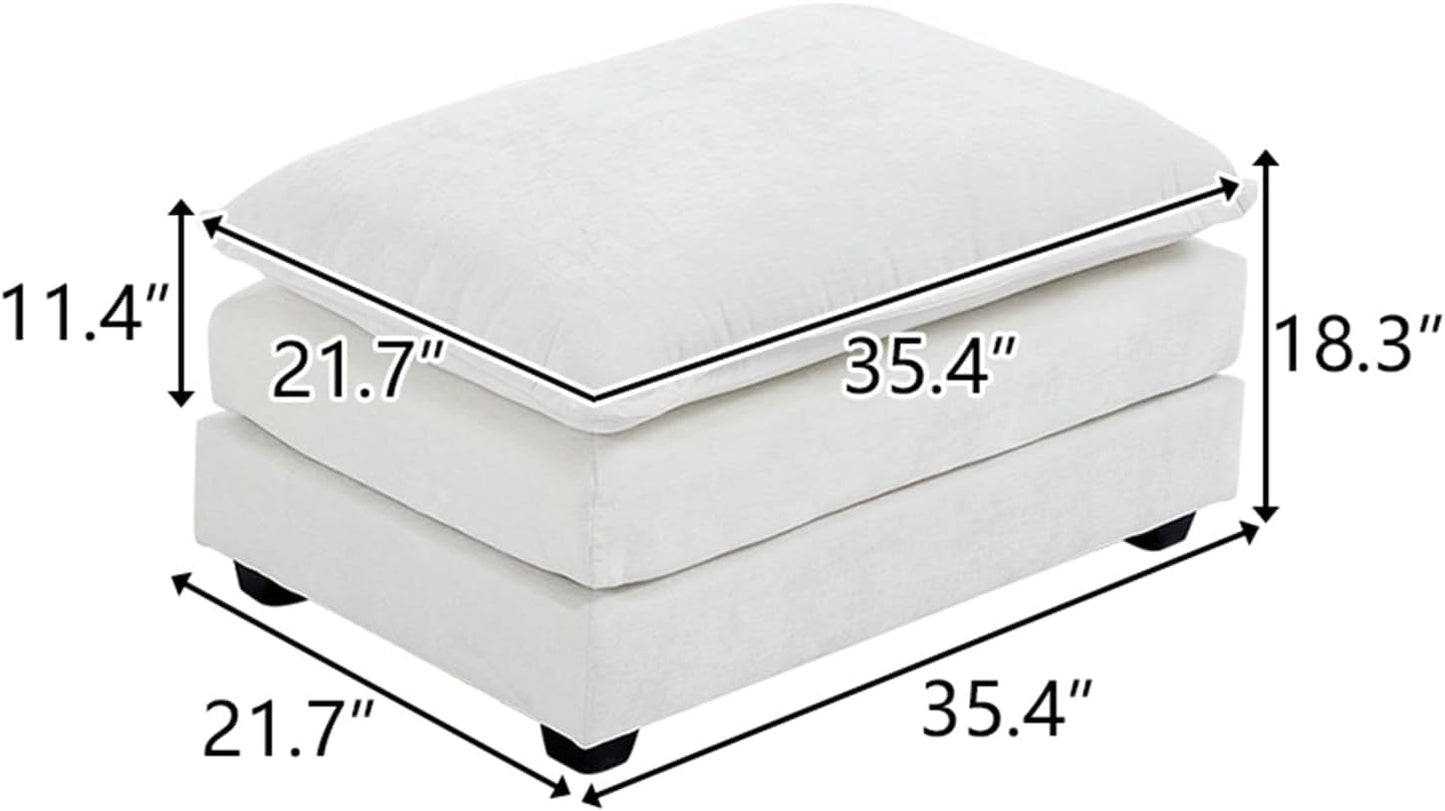36.6 Inch Cream Ottoman Living Room Furniture Luxurious