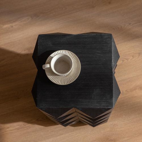 24" Height Three-dimensional Embossed Pattern Design Retro Coffee Table MDF Retro Furniture