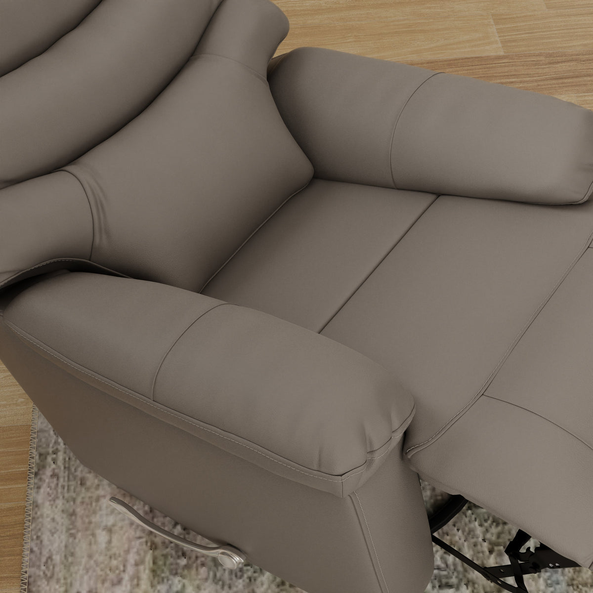 Global Home Swivel Glider Recliner with Manual Footrest In Oslo Sky