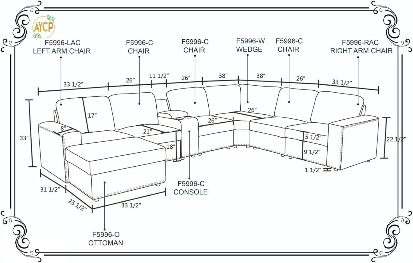 Flannel Modular Sectional Sofa With USB Ports Grey