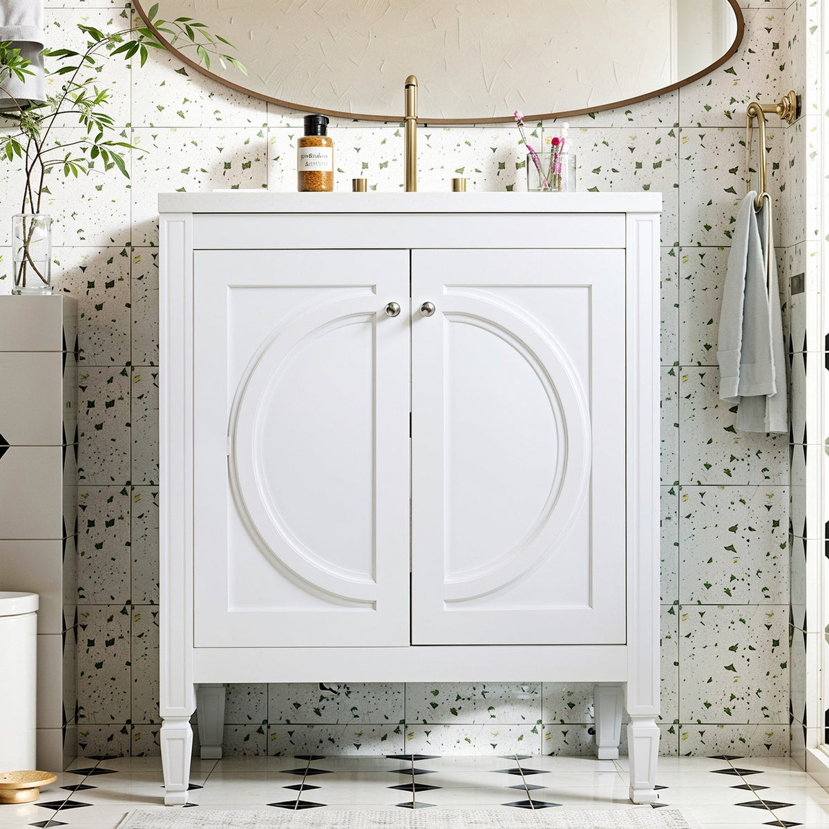 30" No Assembly Needed Vintage Bathroom Vanity