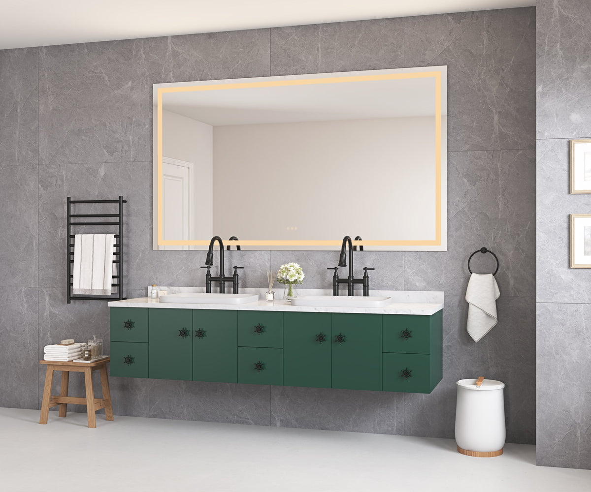 84 x 48 Inch LED Bathroom Mirror with Front and Backlight