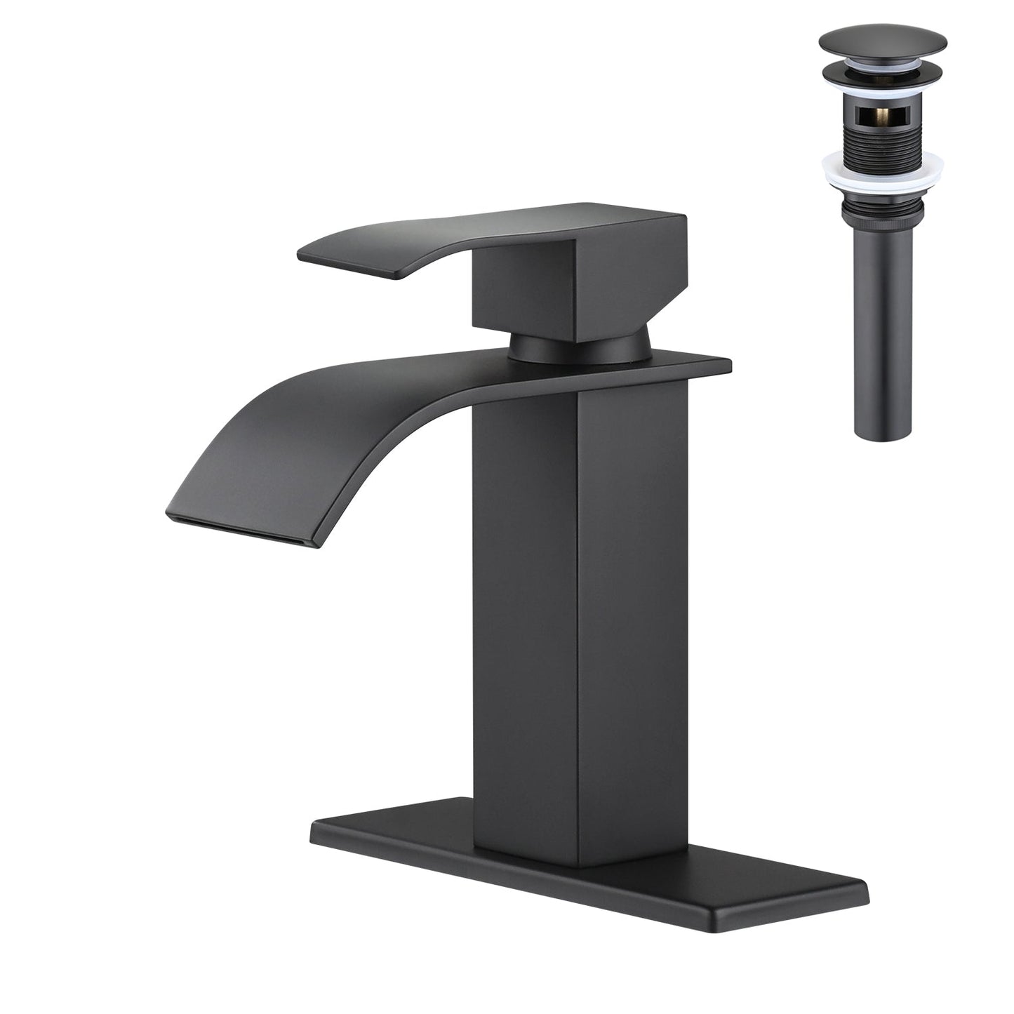 Waterfall Spout Bathroom Sink Single Handle Faucet