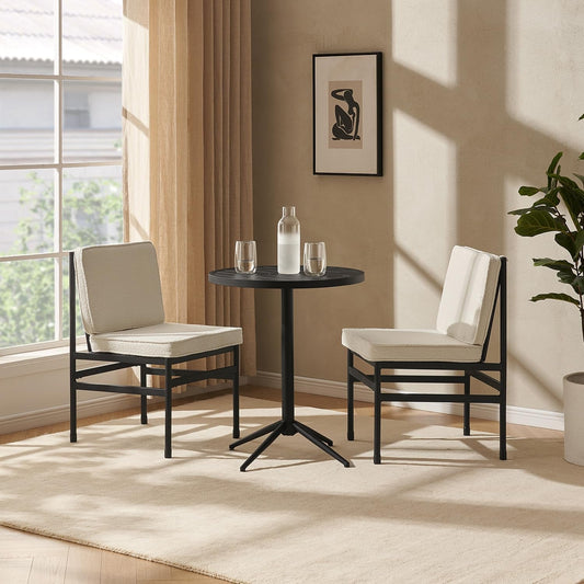 Black Dining Chairs With Removable Cushion Covers Set Of 2