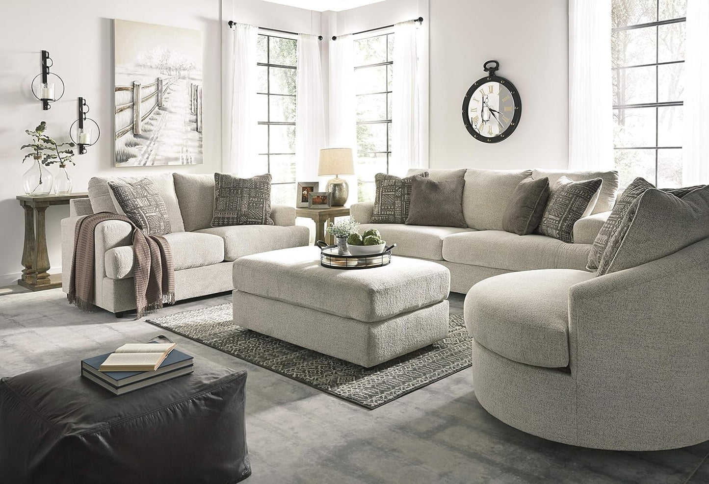 Soletren Oversized Ottoman Off White Modern Furniture