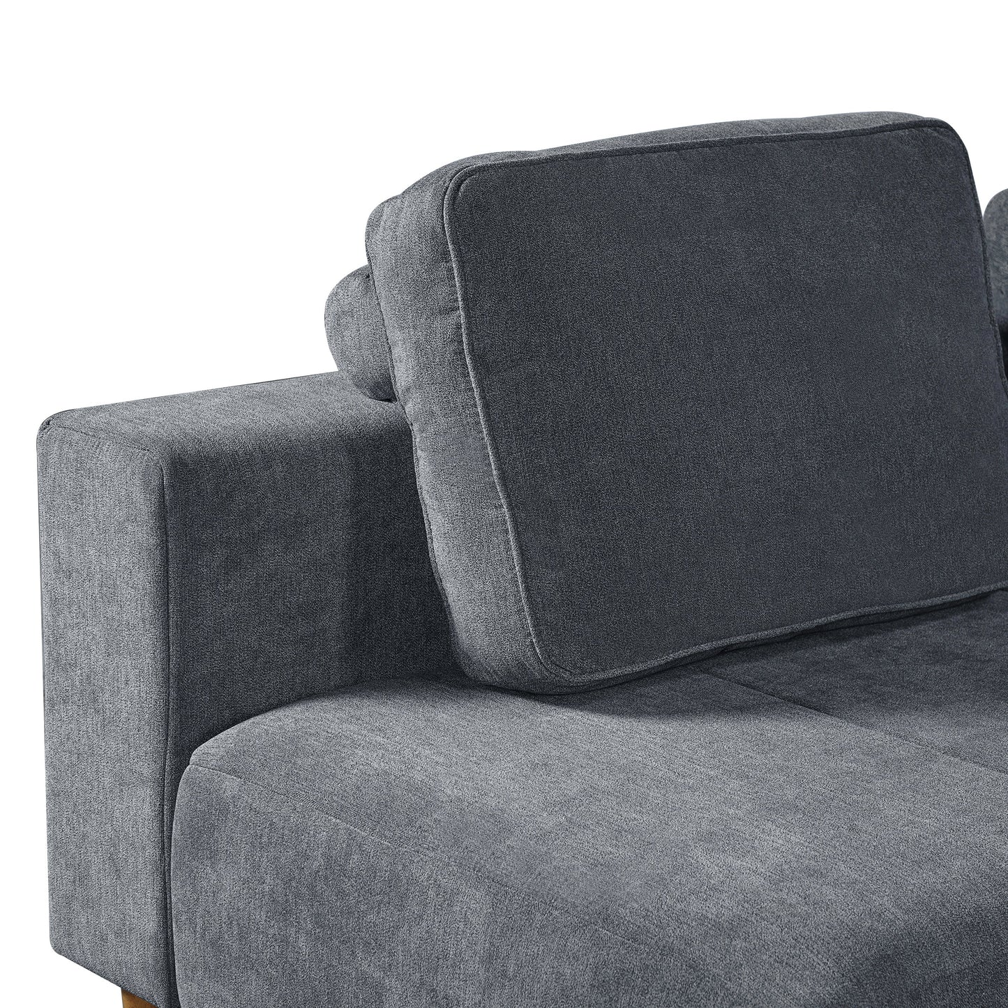 2-Piece 109" L-Shape Convertible Sectional Sofa with Wood Leg