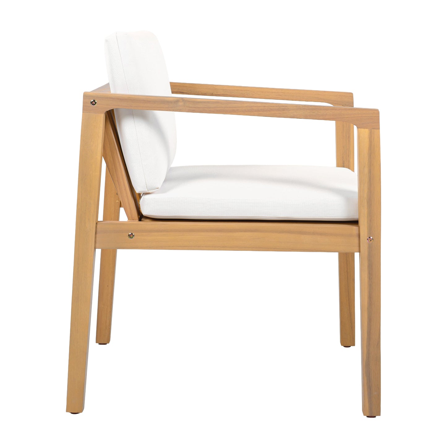 Outdoor Dining Chairs Set of 2 with Acacia Wood Frame