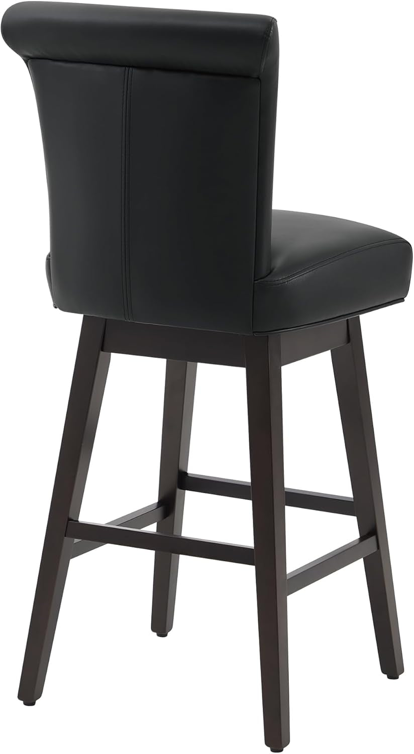 30 Inch Counter Height Swivel Bar Stools Set Of 2 Black