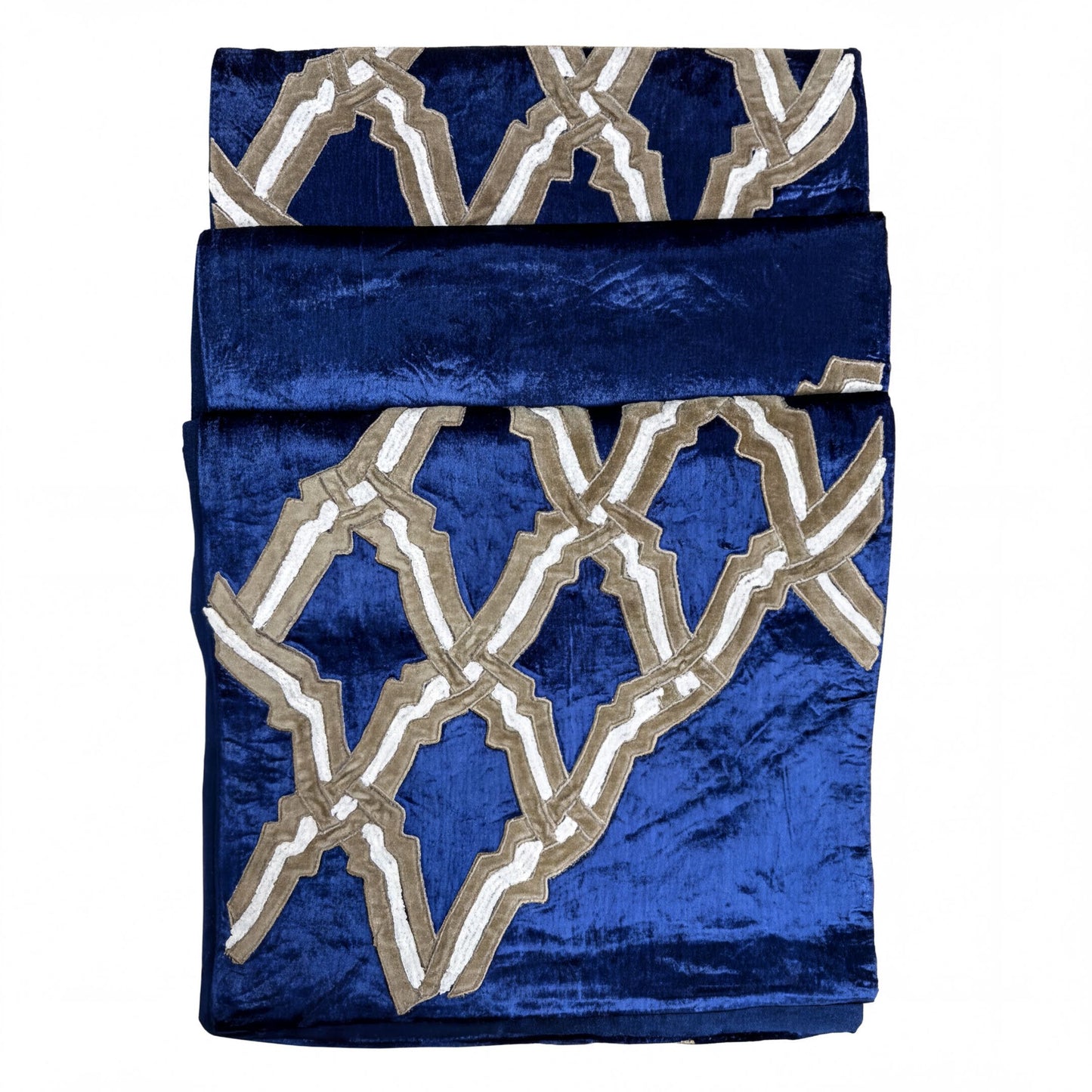 Decorative Table Runner – Embroidered Velvet Runner with Satin Backing for Dining Table Decor