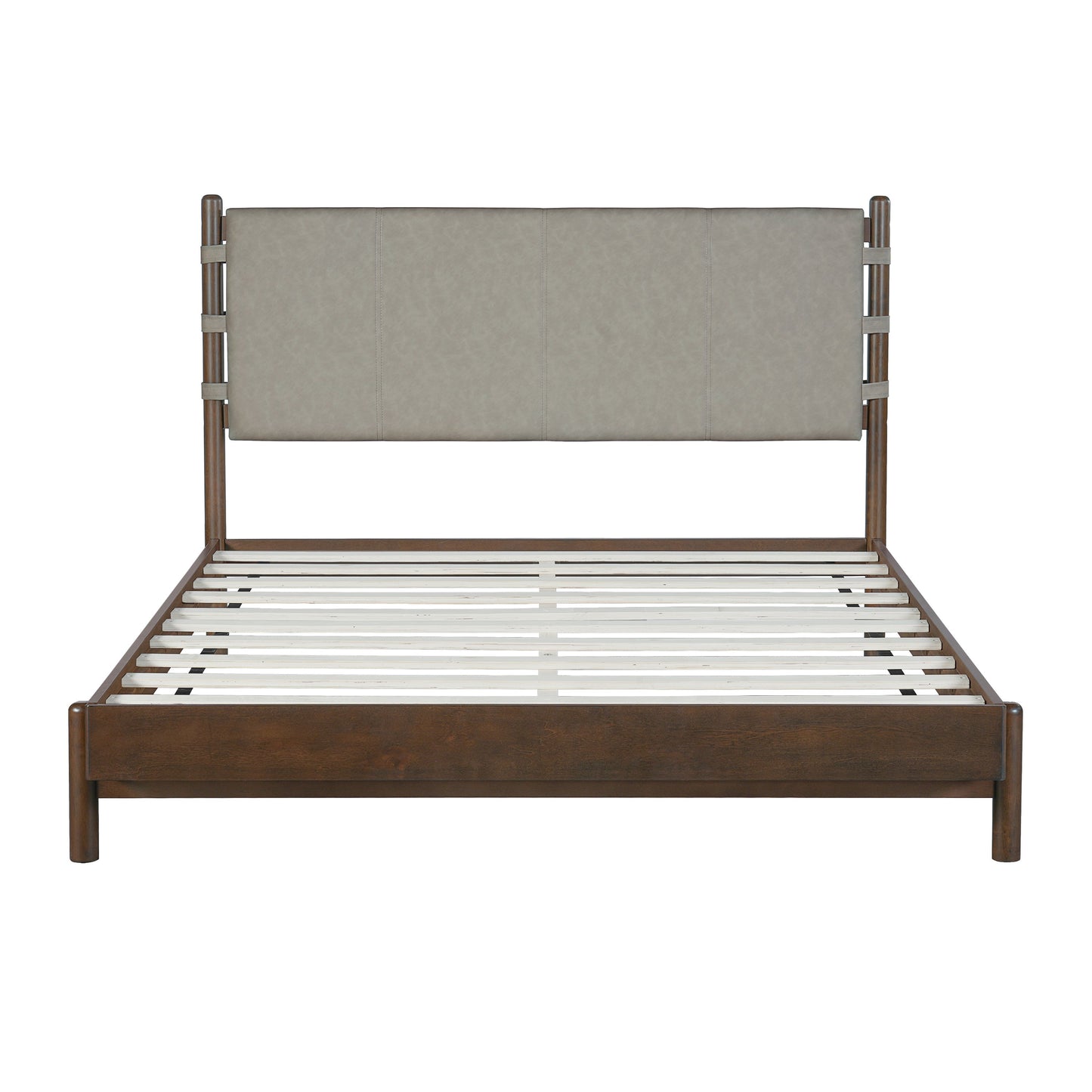 Premium Rubber Wood Platform Bed Frame, Queen Size