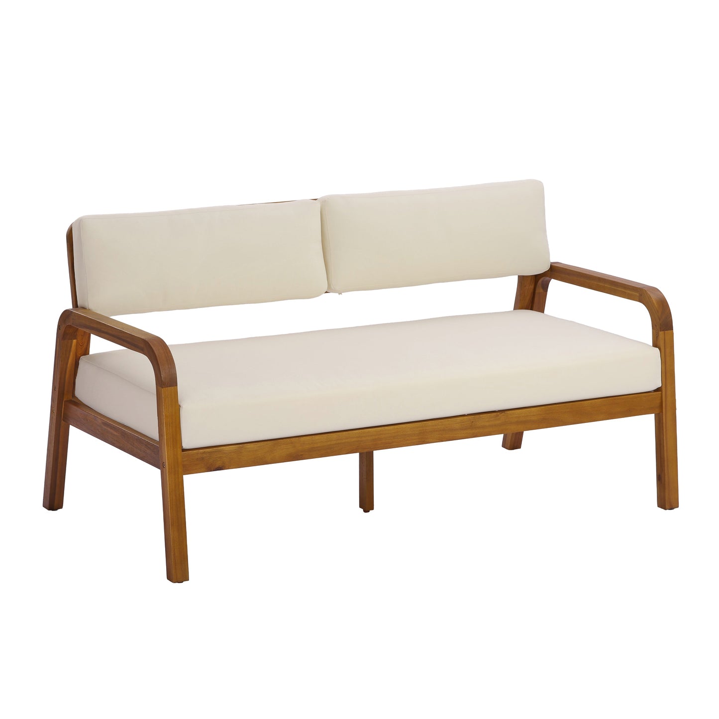 2-Piece Outdoor Sofa Set with Cushions in Teak