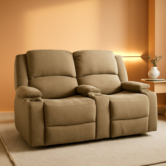 Powered Double RV Wall Hugger Recliner Sofa 67 Inch Oatmeal