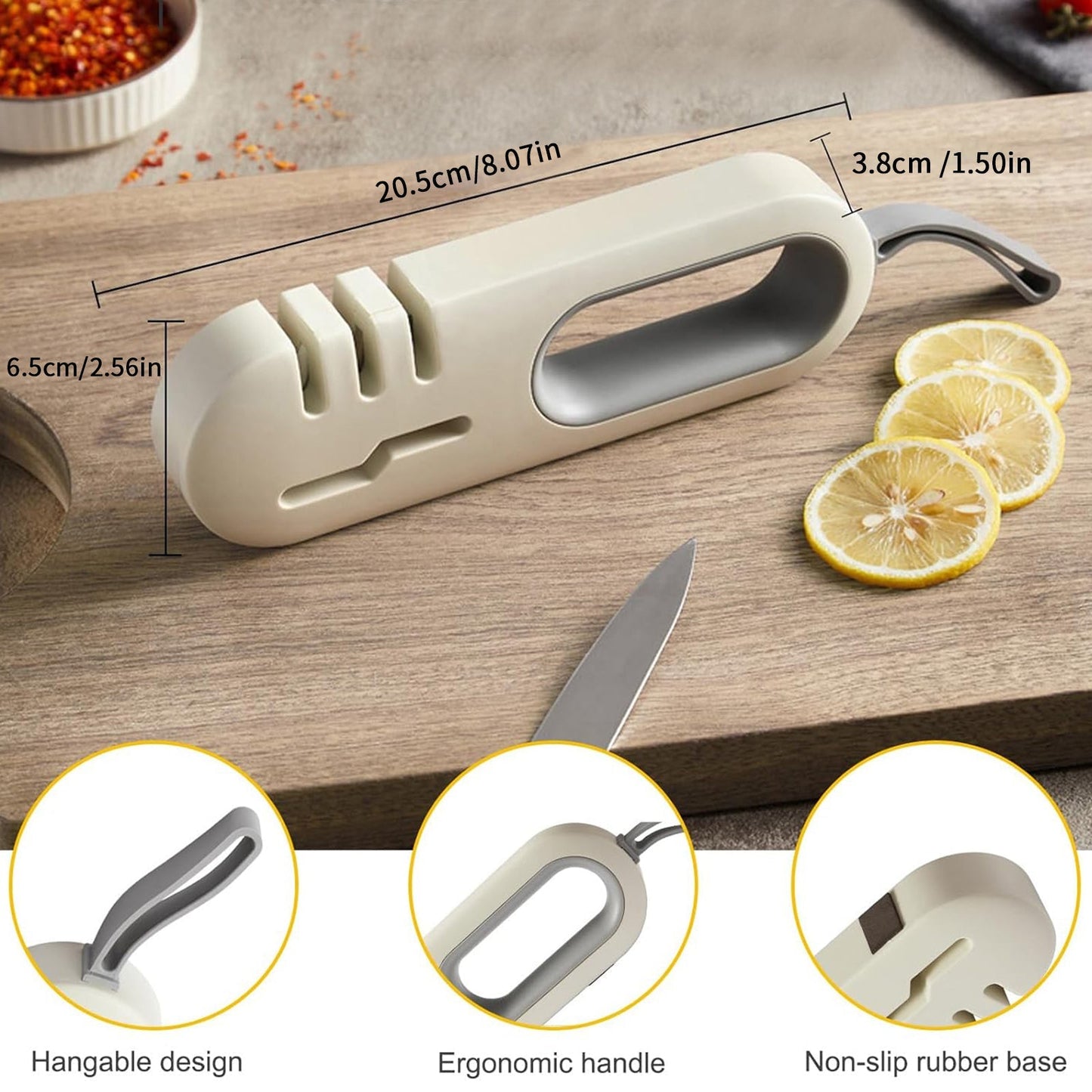 4 in 1 Kitchen Knife Sharpener Non-slip Multi-functional