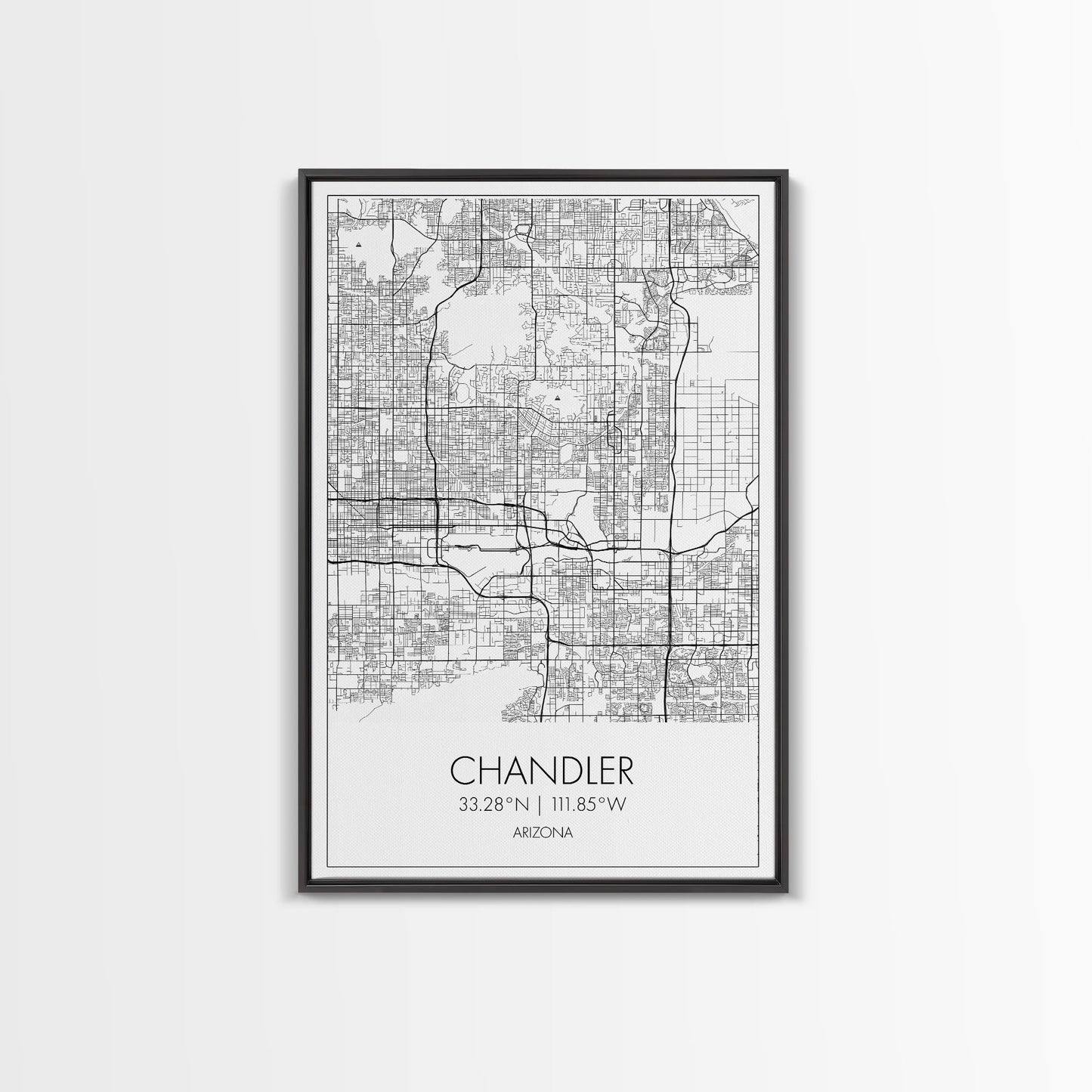 Chandler Street Map, Arizona Map, City Map Art, Modern Art, Wall Art, Canvas Print, Canvas Wall Art, Home Office Art, Housewarming Gift