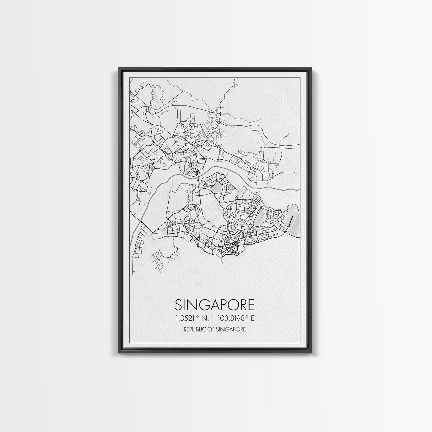 Singapore Street Map, Singapore Map, Asia City Map Print, Minimalist Art, Wall Art, Canvas Print, Room Decor, Travel Wall Art, Gift For Him