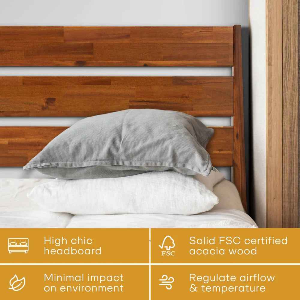 Acacia Emery Wood Platform Bed Frame for Modern Bedrooms