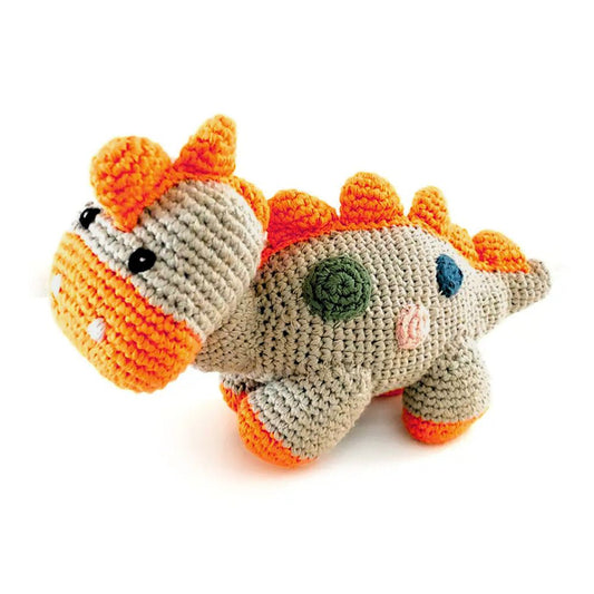 Pebble Dinosaur Rattle Toy - Teal