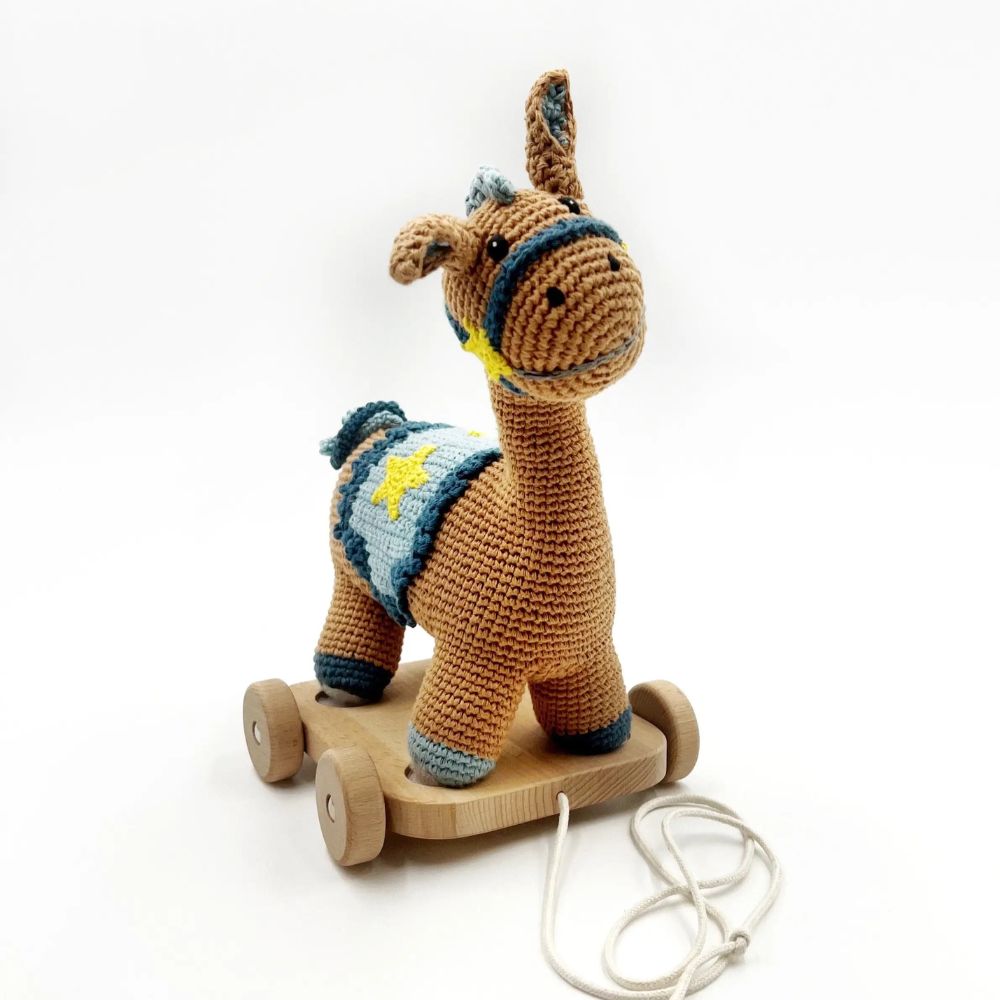 2 in 1 Pull Along Plush Horse Toy