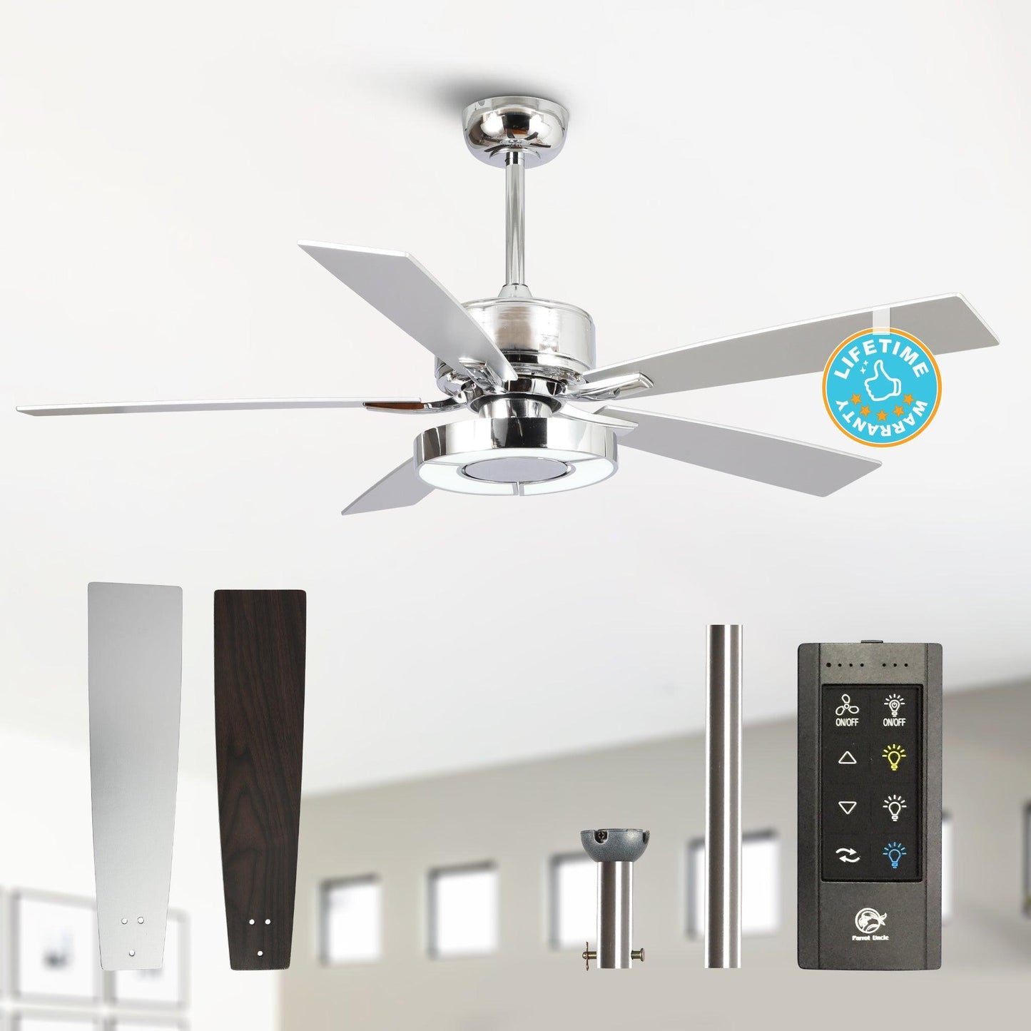 52" Vendome Industrial Downrod Mount Reversible Ceiling Fan With Lighting And Remote Control