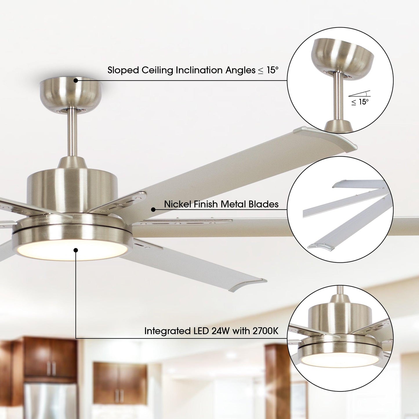 65'' Inch Freda DC Motor Modern Ceiling Fan Led Light Remote Control