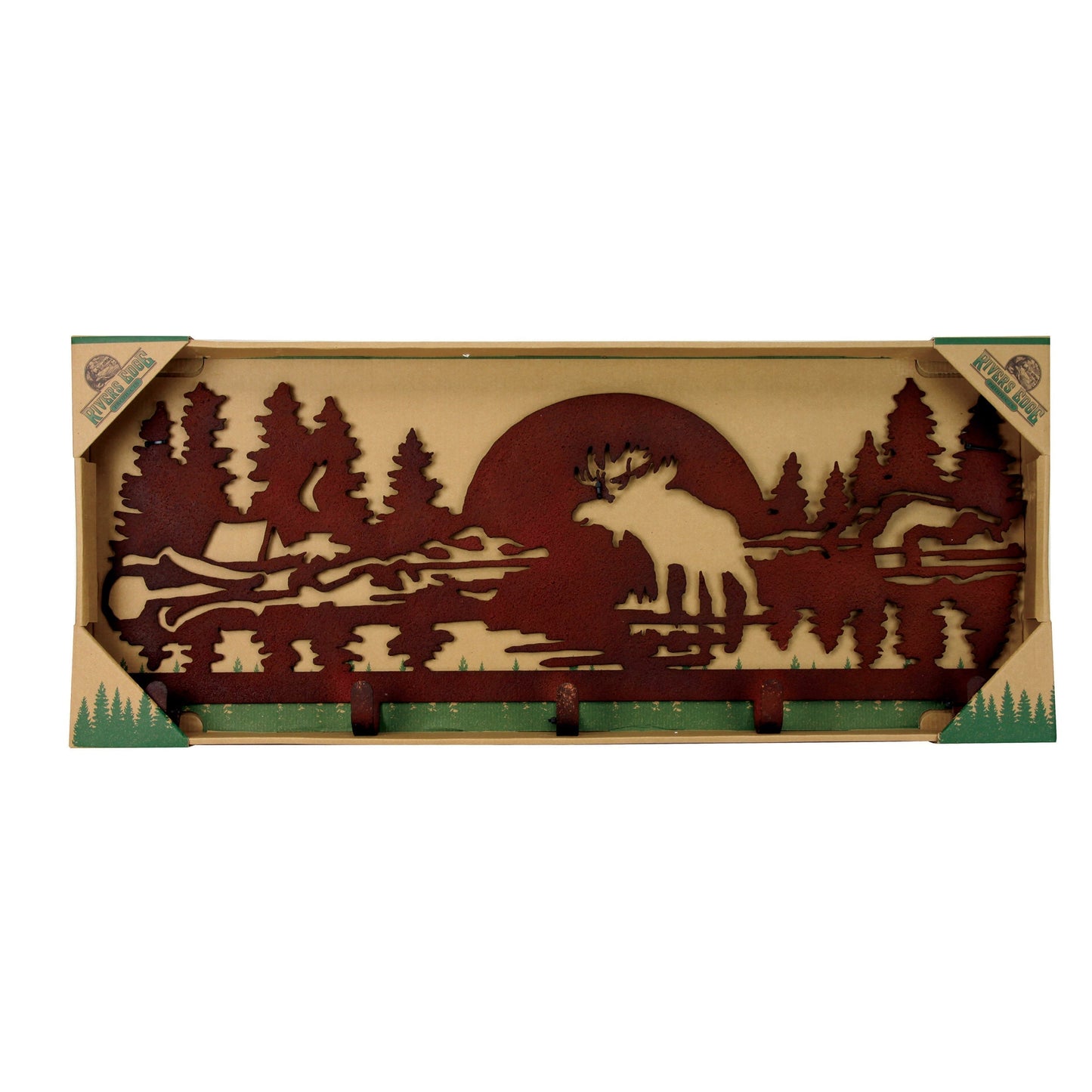 Laser Cut Metal Coat and Hat Rack-Moose