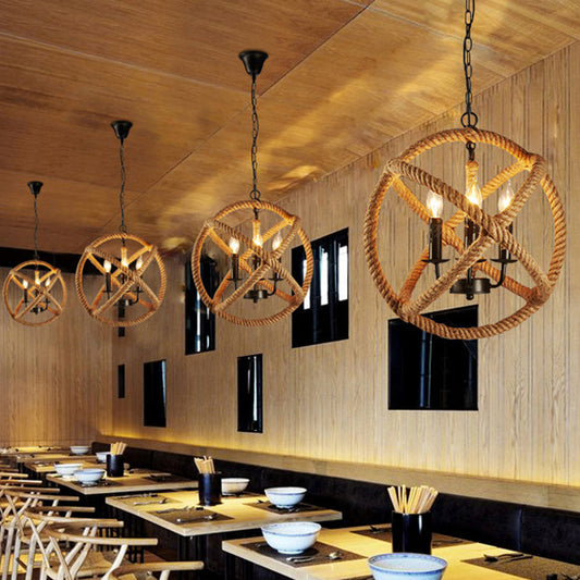 Elevate Your Space with Industrial Charm: The Factory Beige Globe Chandelier