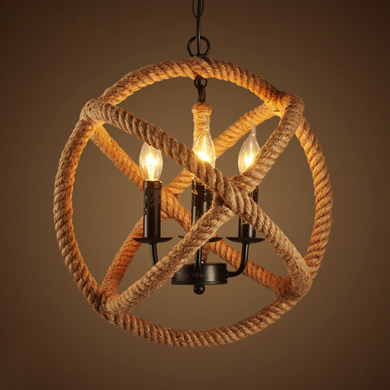 Elevate Your Space with Industrial Charm: The Factory Beige Globe Chandelier