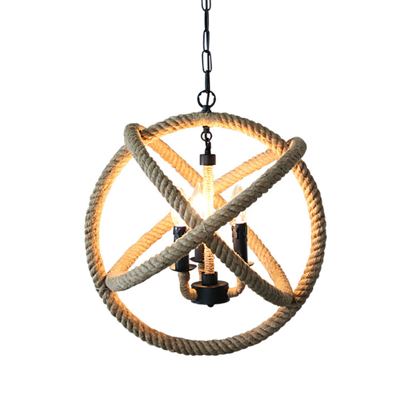 Elevate Your Space with Industrial Charm: The Factory Beige Globe Chandelier