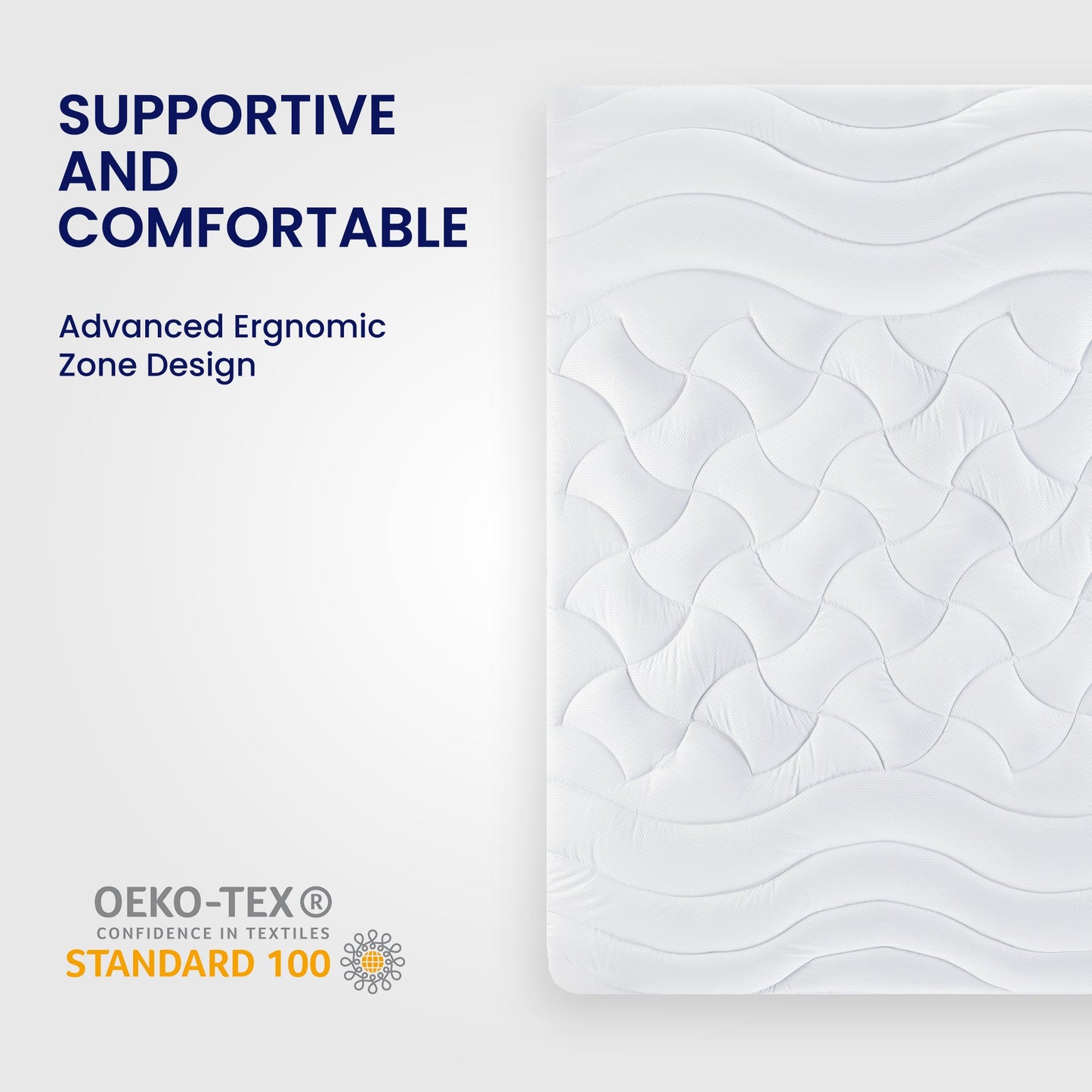 Premium Zoned Cooling Mattress Pad - White