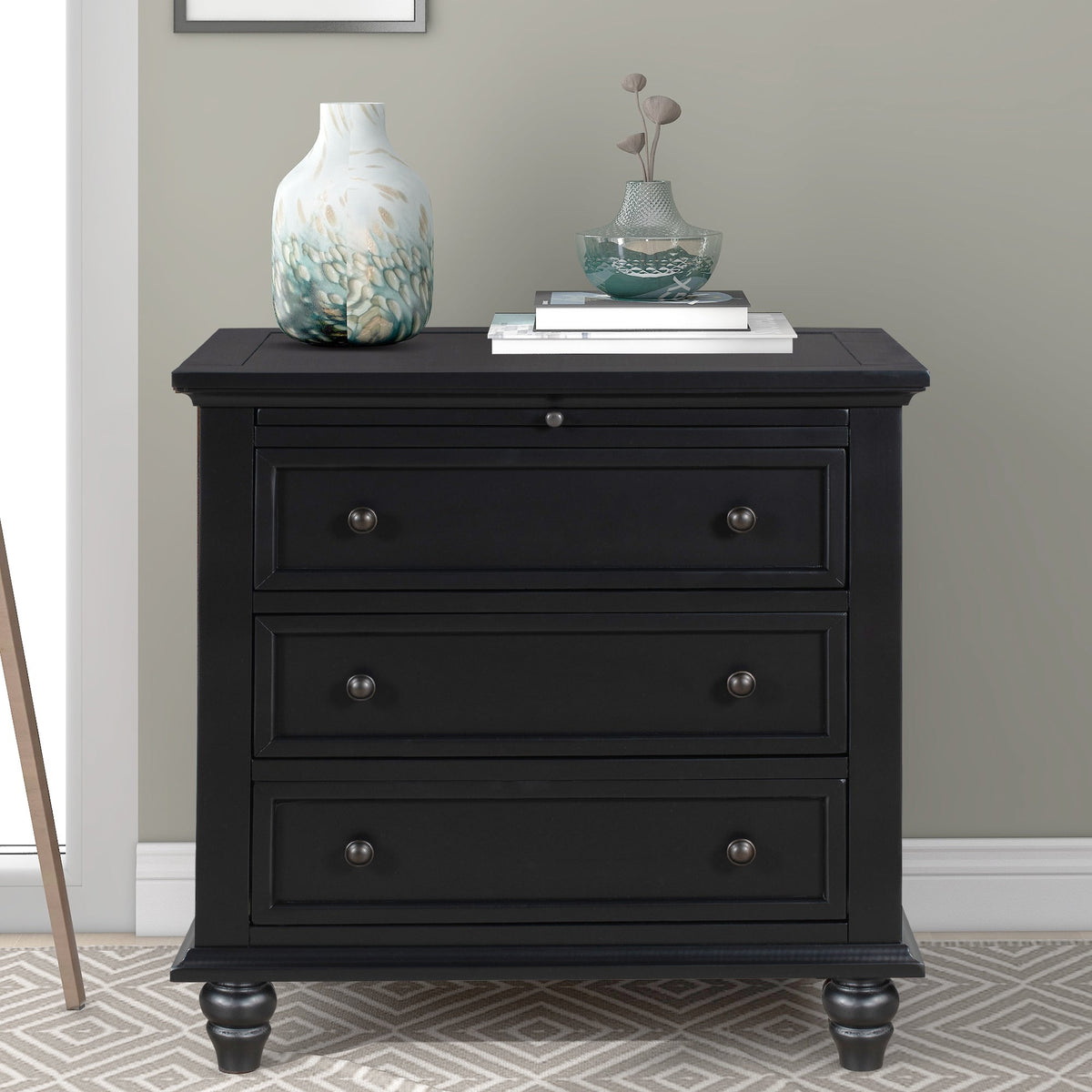 U_STYLE 27.6'' Painted Nightstand with Pull-Out Tray