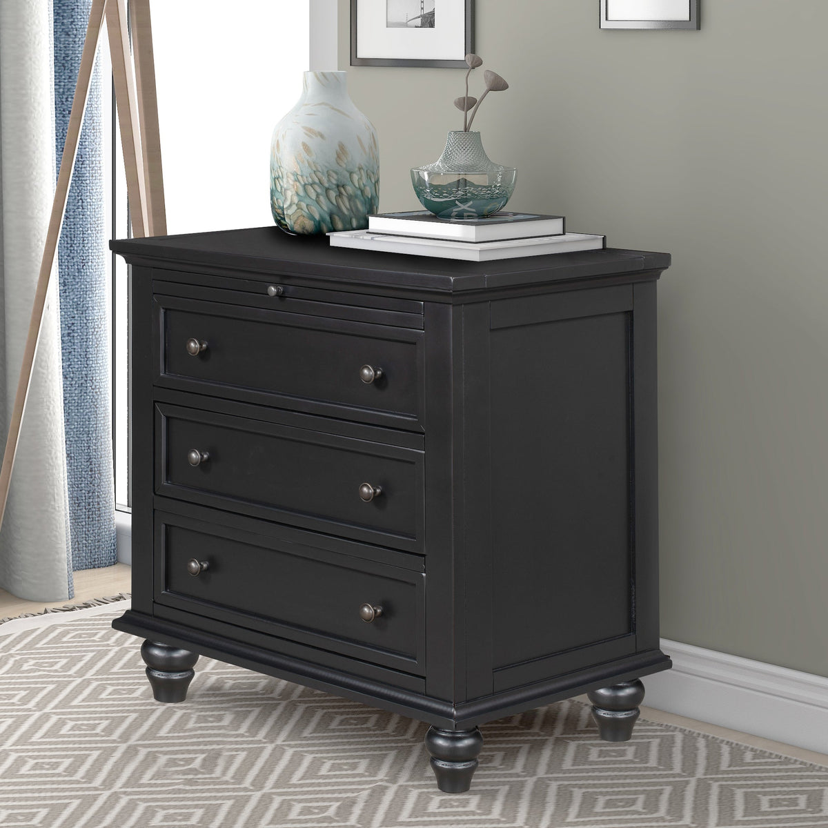 U_STYLE 27.6'' Painted Nightstand with Pull-Out Tray