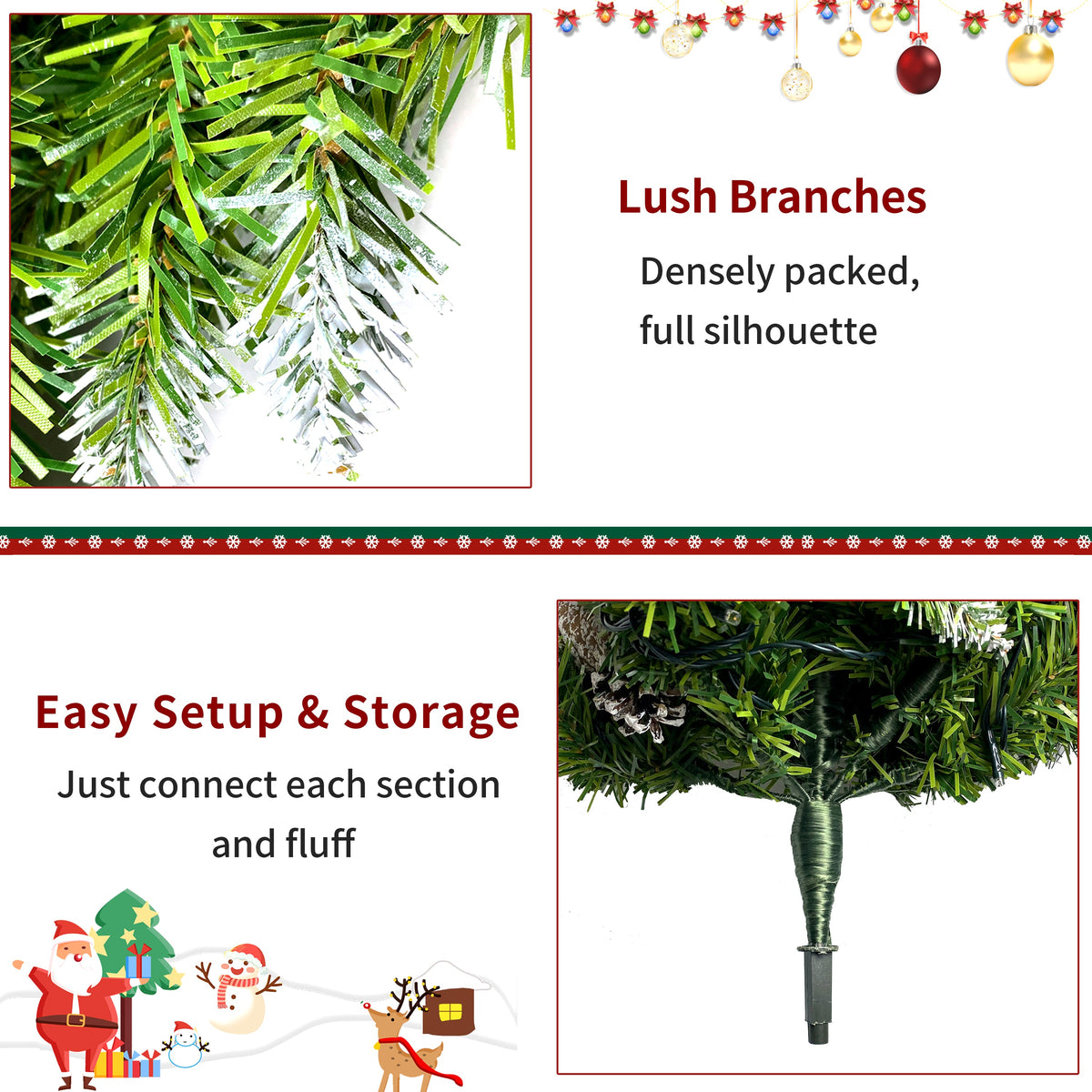 Pre-Lit Christmas Tree Artificial Christmas 3-Piece Set