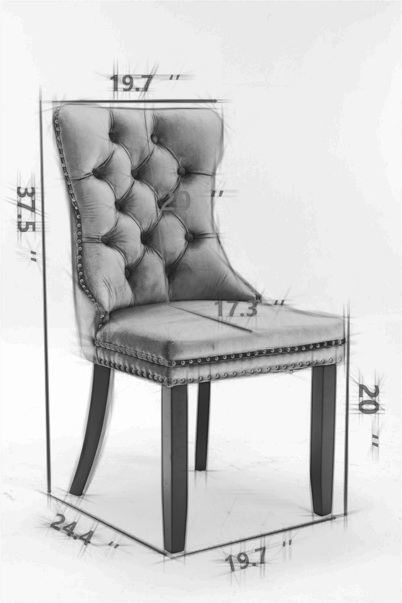 Nikki Collection High-End Tufted Velvet Dining Chair