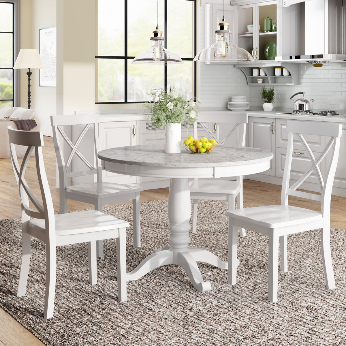 Orisfur 5-Piece Dining Table and Chairs Set