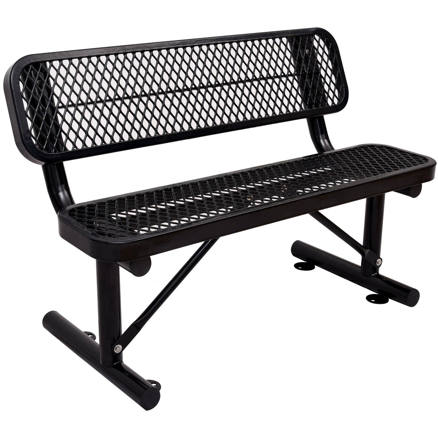 4 Ft. Outdoor Steel Bench With Backrest
