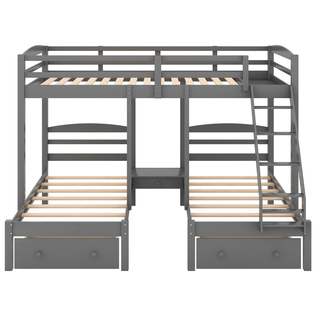 Full Over Twin & Twin Bunk Bed with Drawers