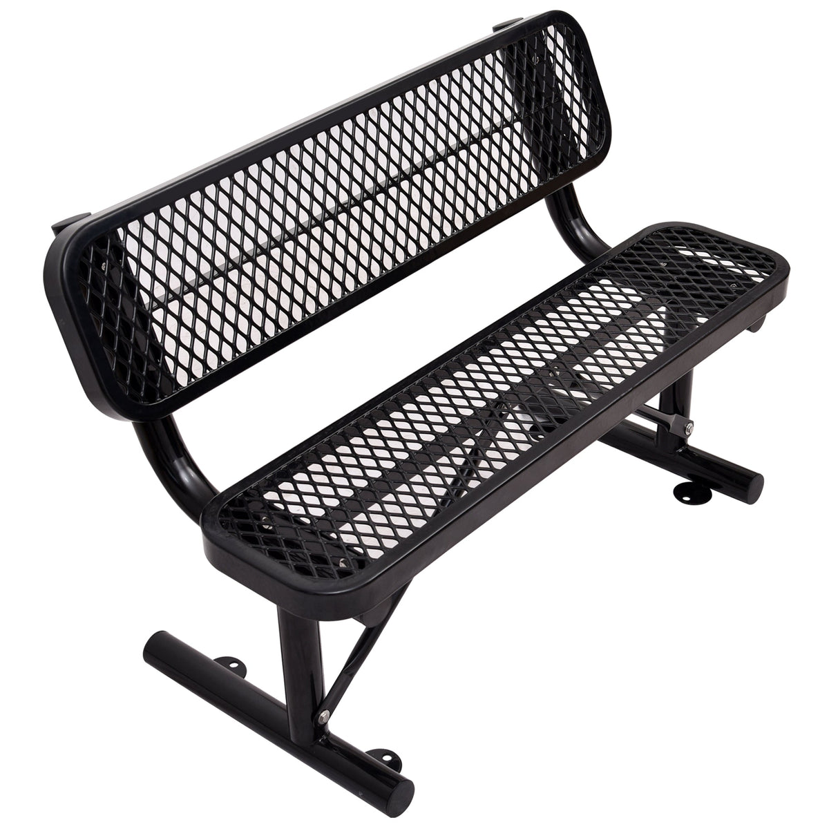 4 Ft. Outdoor Steel Bench With Backrest