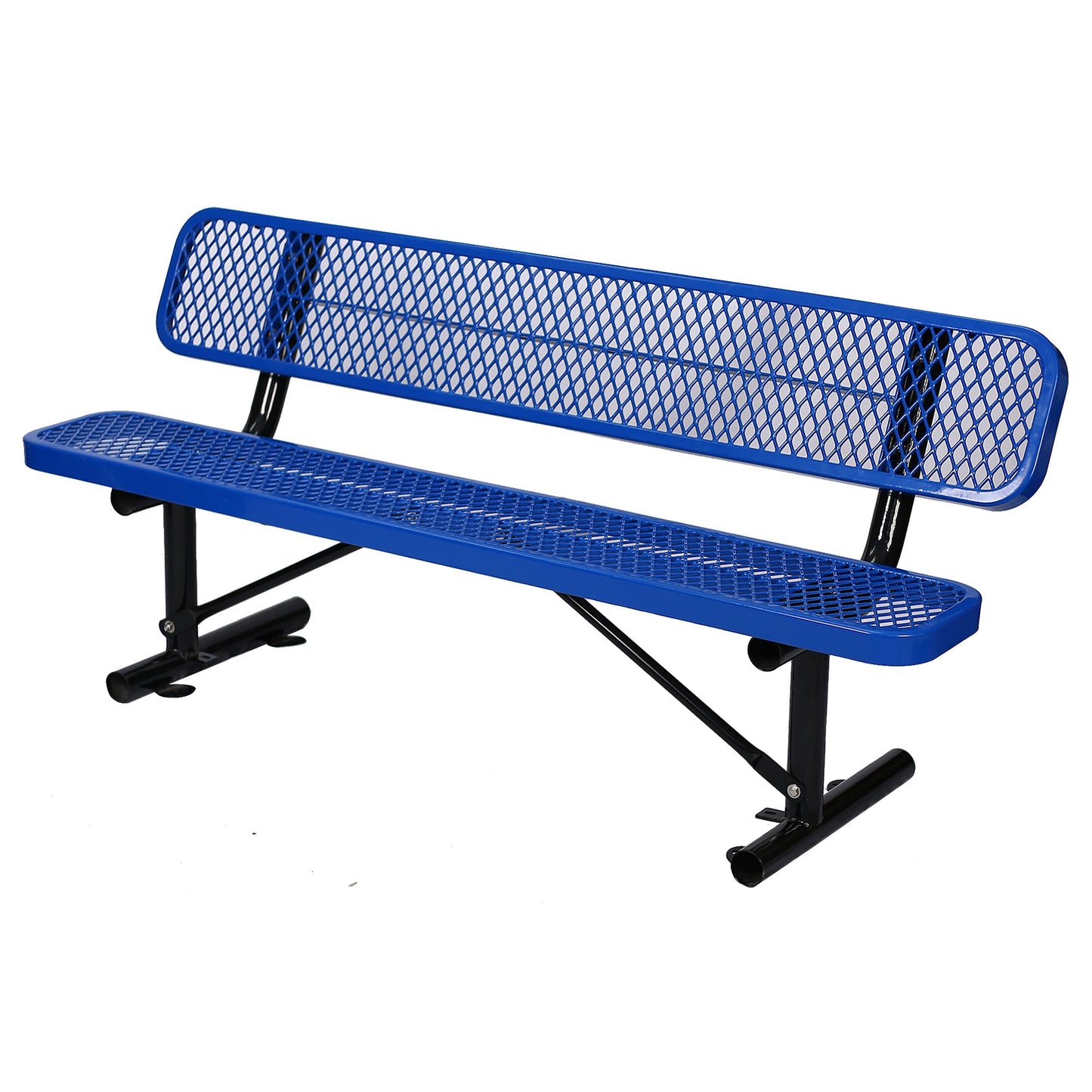 6 ft. Outdoor Steel Bench with Backrest