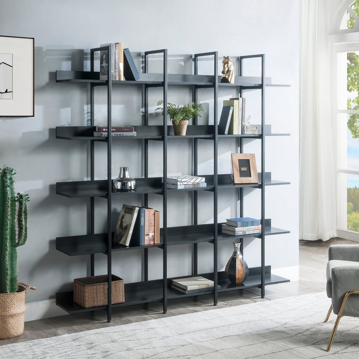 5 Tier Vintage Industrial Style Bookshelf