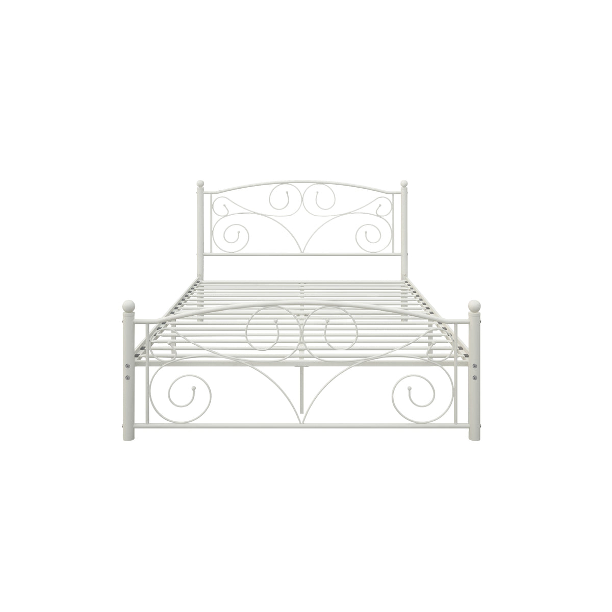 Full Size Unique Flower Sturdy System Metal Bed Frame