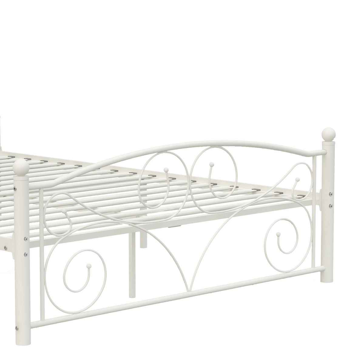 Full Size Unique Flower Sturdy System Metal Bed Frame