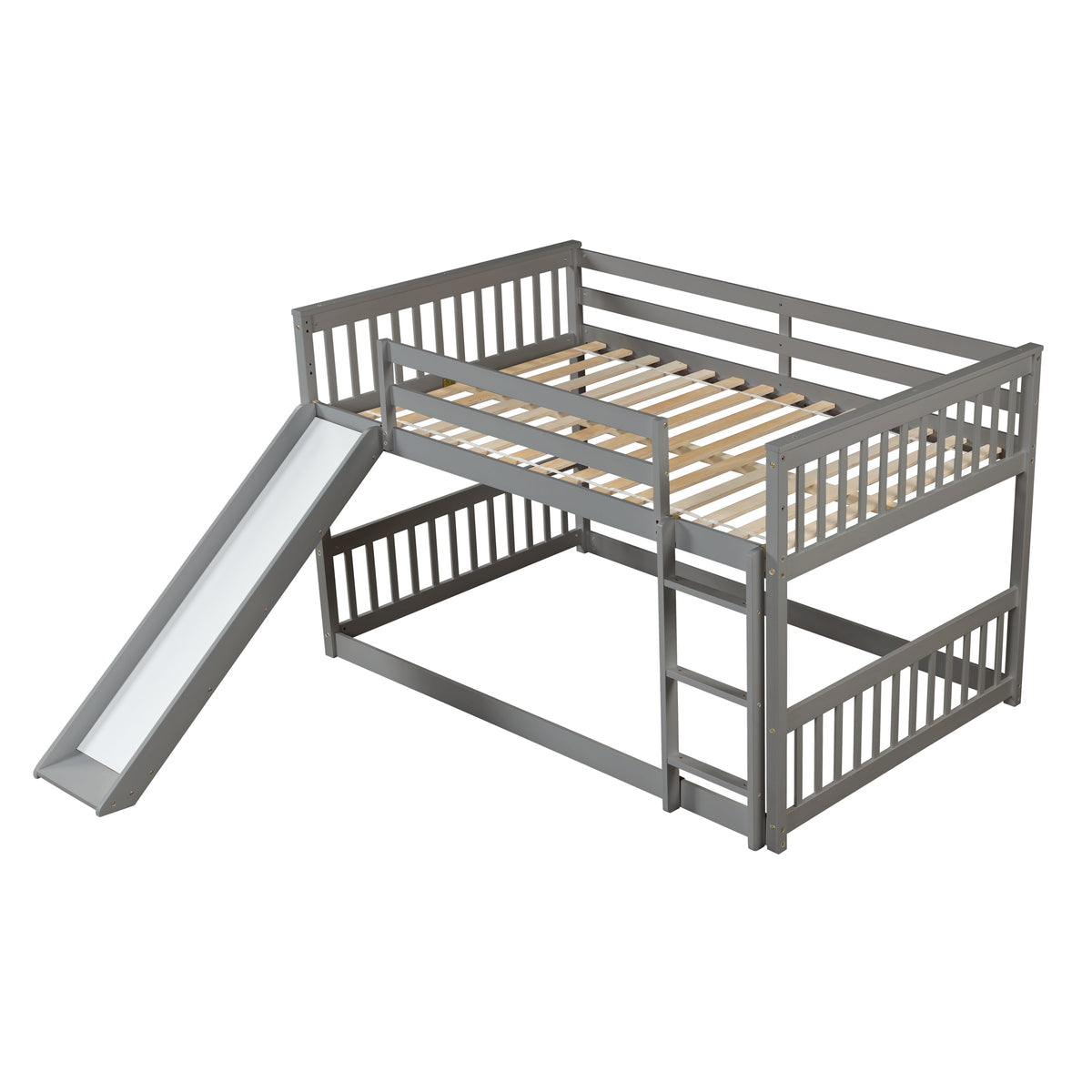 Full Over Full Bunk Bed with Slide and Ladder