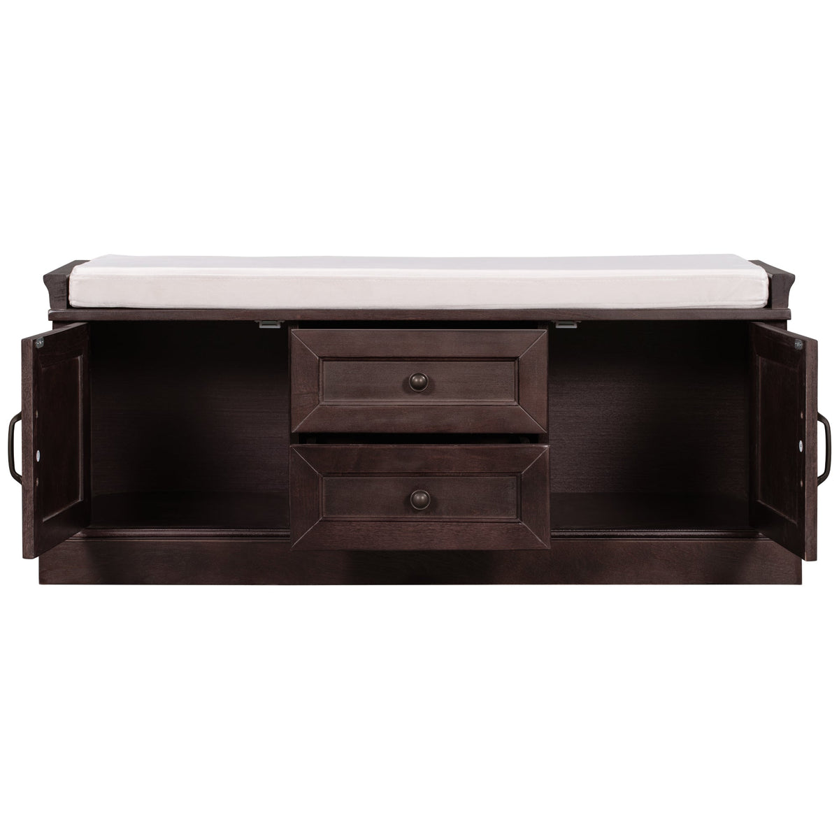 TREXM Storage Bench with 2 Drawers and 2 Cabinets