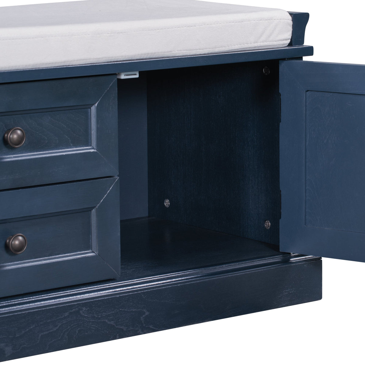TREXM Storage Bench with 2 Drawers and 2 Cabinets