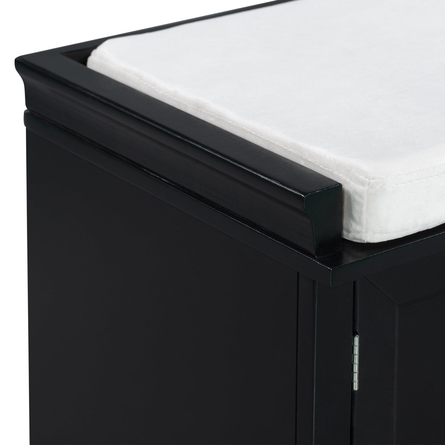 TREXM Storage Bench with 2 Drawers and 2 Cabinets in Black