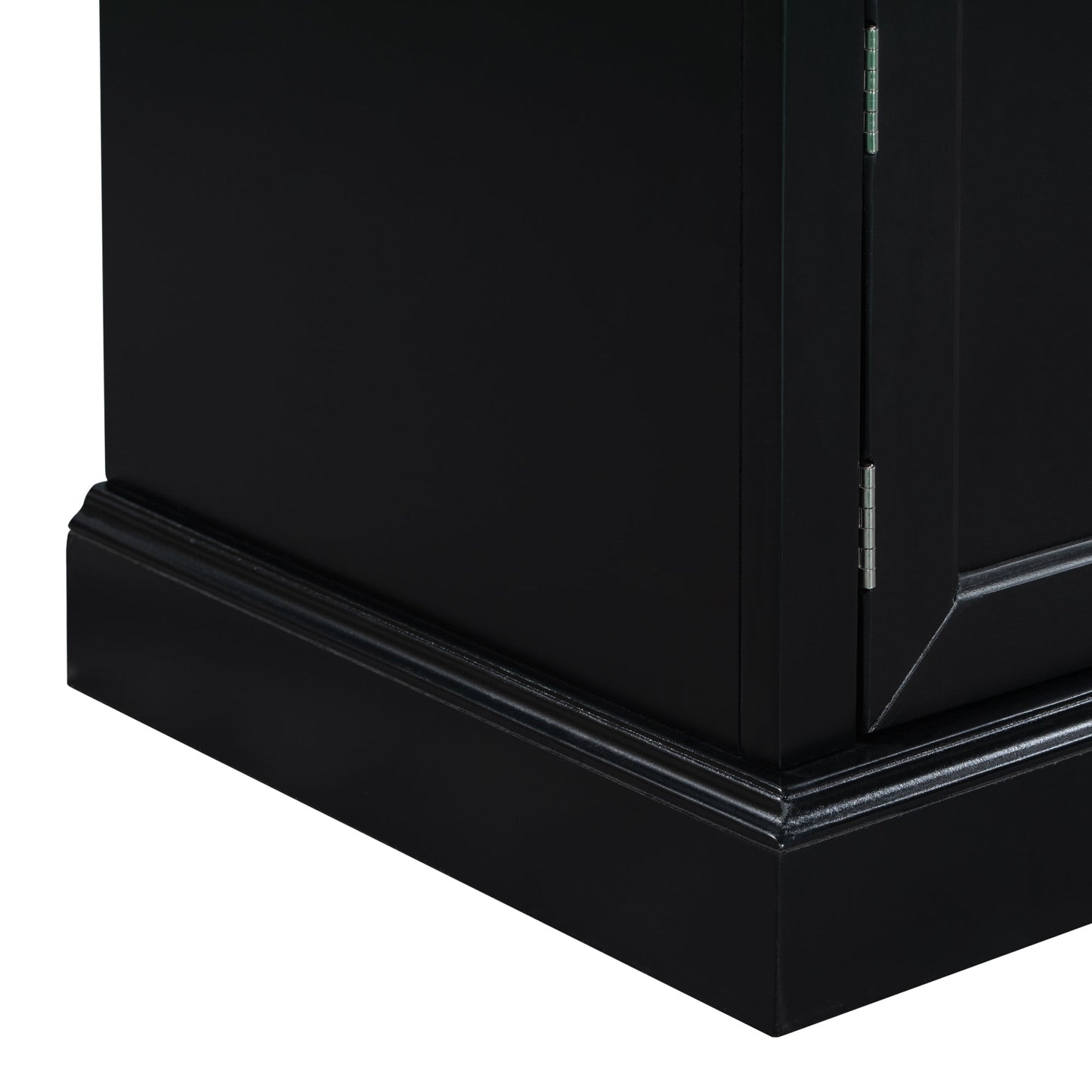 TREXM Storage Bench with 2 Drawers and 2 Cabinets in Black