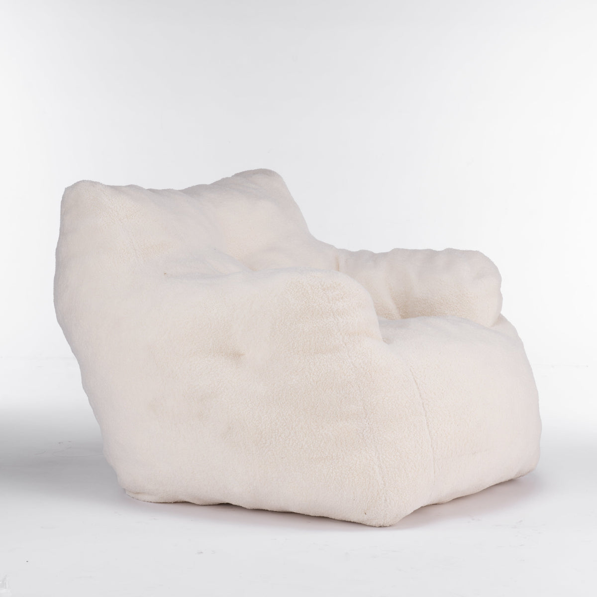 Soft Teddy Fabric Tufted Foam Bean Bag Chair