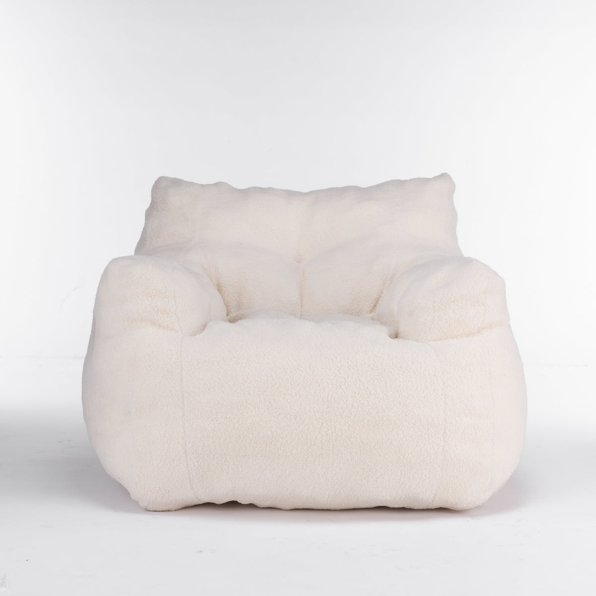 Soft Teddy Fabric Tufted Foam Bean Bag Chair
